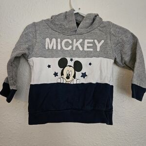 3/$6 Mickey Mouse Gray and Navy Kids Hoodie 12 Months